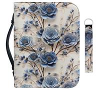 Garronmavis Scultura in carta con rose blu, 2 pezzi, copertina per bibbia per uomini e donne, custodia per libri della Bibbia con fiori di Boemia, borsa per la Bibbia delle arti floreali - 2XL