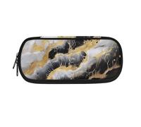 Garronmavis Simpatico astuccio Axolotl, astuccio con cavalluccio marino, astuccio per matite con ampia apertura, arte astratta moderna, grande capacità, astuccio per cancelleria, Stampa marmo bianco