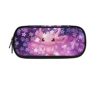 Garronmavis Simpatico astuccio Axolotl, astuccio con cavalluccio marino, astuccio per matite con ampia apertura, arte astratta moderna, grande capacità, astuccio per cancelleria, Axolotl Rosa, Zaino