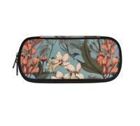 Garronmavis Simpatico astuccio con cucciolo di Corgi con tasca con cerniera, materiale scolastico con squalo acquerello, astuccio per penne verde della foresta, Retro Shirley Fiore, Zaino per la