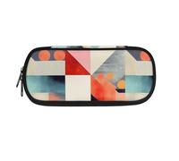 Garronmavis Simpatico astuccio con cucciolo di Corgi con tasca con cerniera, materiale scolastico con squalo acquerello, astuccio per penne verde della foresta, Geometrico moderno, Zaino per la scuola