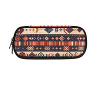 Garronmavis Simpatico astuccio con cucciolo di Corgi con tasca con cerniera, materiale scolastico con squalo acquerello, astuccio per penne verde della foresta, Rombo azteco a righe, Zaino per la