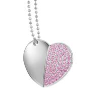 GARRULAX Chiavetta USB 2.0 da 16 GB/32 GB/64 GB/128 GB, a forma di cuore, con catena, a forma di cuore rosa, 32 GB