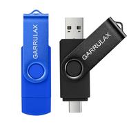 GARRULAX Chiavetta USB 2.0 OTG tipo C 32 GB per smartphone Android, MacBook e tablet (nero + blu)