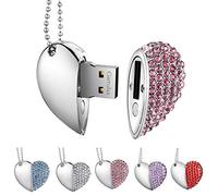 Garrulax Pendrive, USB Chiavette 8GB / 16GB / 32GB Premium Impermeabile Cuore Diamante ad alta velocità USB 2.0 dati, unità di memoria Flash Penna Disk Pen Drive