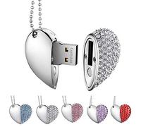 Garrulax Pendrive, USB Chiavette 8GB / 16GB / 32GB Premium Impermeabile Cuore Diamante ad alta velocità USB 2.0 dati, unità di memoria Flash Penna Disk Pen Drive