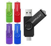 GARRULAX Unità flash USB 2 in 1 OTG tipo C USB 2.0 chiavetta di memoria girevole per memorizzazione data, pollice pendrive per smartphone Android, MacBook, tablet, PC (colori misti, 64 GB)