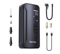 Garrulo Compressore Aria Portatile, Mini Compressore con Manometro, Gonfiatore Elettrico Portatile Pompa Elettrica con Batteria per Auto/Bicicletta/Palla/Moto