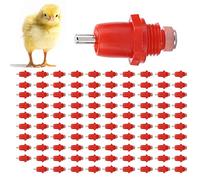 Garsent 100PCS Alimentatori Automatici per Abbeveratoi con Capezzoli d'Acqua per Polli, Pollame, Galline, Stile a Vite, Capezzoli per Pollo, d'Acqua per L'irrigazione di Polli, (Testa Grande)