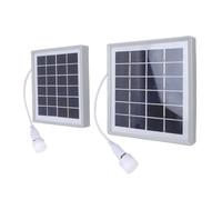 Garsent 2pcs Pannello Solare Monocristallino, Caricatore del Pannello Solare USB, Lampadina a LED Solare Portatile da 5 W per Tenda da Escursioni da Campeggio Esterno, Telecamera di (GRAY)