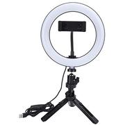Garsent Anello Luminoso per Selfie, Anello Luminoso a LED a 3 Colori da 20 Cm con Supporto per Treppiede, 1200 Lm, da 2800 K a 6500 K, Lampada Ad per Selfie, Trucco, Fotografia,