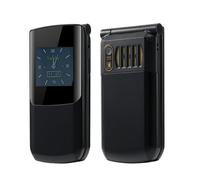 Garsent Cellulare Flip con Schermo Interno da 2,4 Pollici, Telefono Cellulare 2G con Display Esterno da 1,44 Pollici, Display Multilingue 'orologio della Batteria del Telefono (BLACK)