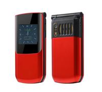 Garsent Cellulare Flip con Schermo Interno da 2,4 Pollici, Telefono Cellulare 2G con Display Esterno da 1,44 Pollici, Display Multilingue 'orologio della Batteria del Telefono (rosso)