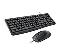 Garsent Combinazione Tastiera e Mouse Cablati, Tastiera Ergonomica Full Size Cablata USB Set Mouse Ottico da 1000 DPI per Computer, Laptop, PC (BLACK)
