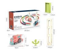 Garsent Divertenti Blocchi da Costruzione Domino Set Giocattolo Educativo a Caduta Automatica, Effetto Sonoro Realistico, per il Pensiero Logico dei Bambini, Materiale Plastico (PINK)