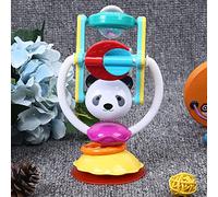 Garsent Giocattolo Rotante Colorato per Campanella a Mano, Migliora la Coordinazione di Mani e Cervello, Dimensioni Medie per Tavolo da Pranzo e Viaggi (orso ventosa ruota panoramica)