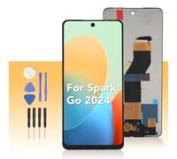 Garsent Gruppo Schermo di Ricambio per Tecno Spark Go 2024, Gruppo Digitalizzatore Touch Screen Display TFT con Kit di Riparazione per Tecno Spark Go 2024