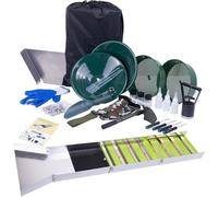 Garsent Kit di Panning Dorato, Scatola di Slui Dorata Pieghevole 50 ", Attrezzatura Mineraria Portatile per Adulti, 27pc Include Padella Dorata, Schermo del Classificatore, Magnete,