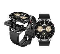 Garsent Orologio Intelligente con Auricolari, Smartwatch Bluetooth da 2 in 1 con Auricolari di Riduzione del Rumore AI, Chiamata Bluetooth, Orologio Idoneo Sportivo IP67 a Prova D'acqua (BLACK)