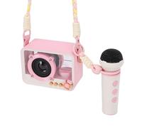Garsent Piccola Macchina per Karaoke, Altoparlante Bluetooth Trasparente con Set di Microfoni per Viaggi in Campeggio, Riproduzione 12 Ore, Surround Stereo, Portata 10M (Rosea)