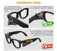 Garsent Protezioni Laterali per Occhiali di Sicurezza, Accessori per Occhiali Intelligenti, Antiriflesso con Blocco della Luce Leggero, Protezioni Laterali per Intelligenti