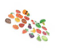 Garsent Puzzle Cognitivi in legno Giocattoli Carte da Gioco Durevoli Giocattolo per Bambini Piccoli Che Imparano 24 Modelli di Animali Età Adatta Sopra i 2 Anni Tipo di Traffico (Frutta e verdura)