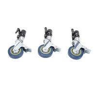 Garsent Ruote per Caster Girevoli, Ruote Leggere 3 Pc con Blocco del Freno, Rotelle Girevoli a 360 ° in Metallo a 360 ° per Supporto per la Luce 25 Mm, Ruote Supporto a C Professionale
