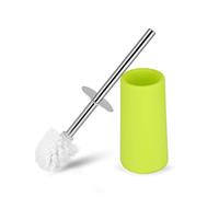 Garsent Scopino Bagno e Portascopino WC, in Acciaio Inox Portatile da Bagno Set di spazzole per Pulizia Spazzola con Base per Bagno.(Verde)