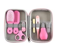 Garsent Set Manicure per Bambini con Spazzola per Capelli e Forbici, Set Sicuro per L'assistenza Sanitaria Nella Cameretta dei Neonati, Materiale Plastico e Metallico (PINK)