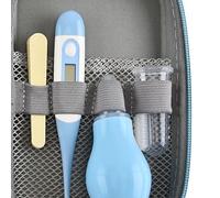 Garsent Set Manicure per Bambini con Spazzola per Capelli e Forbici, Set Sicuro per L'assistenza Sanitaria Nella Cameretta dei Neonati, Materiale Plastico e Metallico (BLUE)