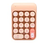 Garsent Tastierino Numerico Wireless, Tastierino Numerico Bluetooth a 18 Tasti con Copritasti Ergonomici Concavi per Computer Desktop Laptop, Sequenze di Tasti Silenziose e Leggende a (Colore del tè