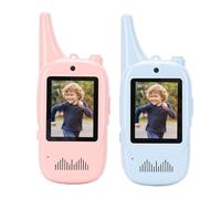 Garsent Video Walkie Talkie per Bambini, Confezione da 2 Walkie Talkie Ricaricabili per Bambini, Display su Schermo e Cambia Voce, Interni Ed Esterni per Ragazzi e Ragazze Dai 3 Ai 12