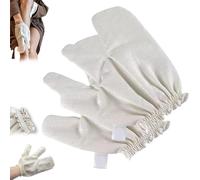 Garshana Guanti da massaggio in seta grezza, guanti esfolianti in seta, guanti da doccia in seta grezza Garshana, guanti per scrub profondo per viso, corpo e mani (2 pezzi)