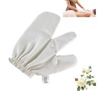 Garshana Guanti da massaggio in seta grezza per massaggio ayurvedico, 100% puri grezzi, guanti riutilizzabili con cinturino elastico da polso, possono essere utilizzati su tutto il corpo, effetto