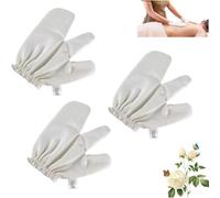 Garshana Guanti da massaggio in seta grezza per massaggio ayurvedico, 100% puri grezzi, guanti riutilizzabili con cinturino elastico da polso, possono essere utilizzati su tutto il corpo, effetto