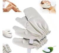 Garshana Guanti da massaggio in seta grezza, per massaggio ayurvedico, adatti per bagno e massaggi, riutilizzabili e delicati sulla pelle (2 pezzi)