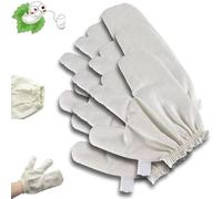 Garshana Guanti da massaggio in seta grezza per massaggio ayurvedico, guanti in seta grezza Garshana con polsini elastici (6 pezzi)