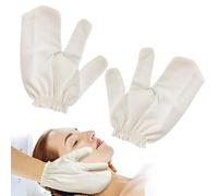 Garshana Guanti in seta grezza per massaggi per spazzolatura a secco, 2 pezzi, guanti ayurvedici in seta grezza naturale, guanti esfolianti per il drenaggio linfatico e la disintossicazione della
