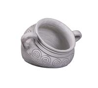 gartendekoapradies.de - Anfora decorativa da giardino con rilievo a spirale, altezza 30 cm, larghezza 45 cm, colore grigio, 8 litri, 15 kg, resistente al gelo per esterni