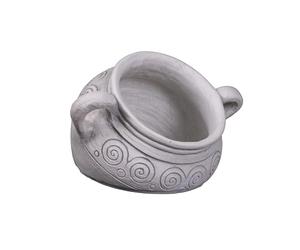 gartendekoapradies.de - Anfora decorativa da giardino con rilievo a spirale, altezza 30 cm, larghezza 45 cm, colore grigio, 8 litri, 15 kg, resistente al gelo per esterni
