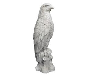 gartendekoparadies.de Adler - Statua dell'aquila reale, statuetta in pietra di cemento bianco, grigio, antigelo per esterni, altezza 55 cm, 16 kg