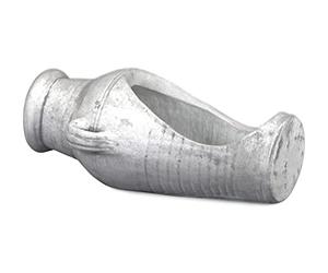 gartendekoparadies.de Anfora come fioriera in pietra, altezza 23 cm, 5 litri, 12 kg, grigio, resistente al gelo per esterni
