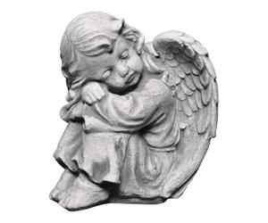 gartendekoparadies.de Angelo addormentato a forma di angelo di trincea grigio pietra antigelo per esterni, altezza 23 cm, 6 kg