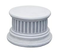 gartendekoparadies.de Base rotonda con puleggia in pietra, altezza 16 cm, superficie di appoggio Ø 23 cm, 13 kg, grigio, resistente al gelo in pietra per esterni
