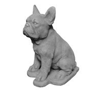 gartendekoparadies.de Cane Bulldog Francese Figura Pietra H 31 cm 9kg Grigio Ghiaccio Antigelo per Esterni