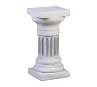 gartendekoparadies.de Colonna rotonda con base in pietra, altezza 39 cm, superficie di appoggio 18 x 18 cm, 16 kg, grigio resistente al gelo in pietra per esterni
