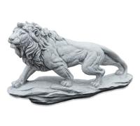 gartendekoparadies.de Leone su una roccia, statuetta in pietra H. 23 cm, 5 kg, grigio, resistente al gelo in pietra per esterni