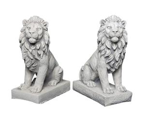 gartendekoparadies.de Offerta speciale: Solido Stein Löwen paio piccola pietra artificiale decorazione della stanza Gartendeko