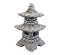 gartendekoparadies.de Pagoda Giapponese con 8 Finestre Lanterna in Pietra Antica H. 40 cm 11 kg Multicolore, Resistente al gelo in Gres per Esterni