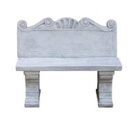 gartendekoparadies.de Panchina da giardino in pietra antica con schienale, panca romana, cemento bianco, resistente al gelo fino a -30°C, grigio